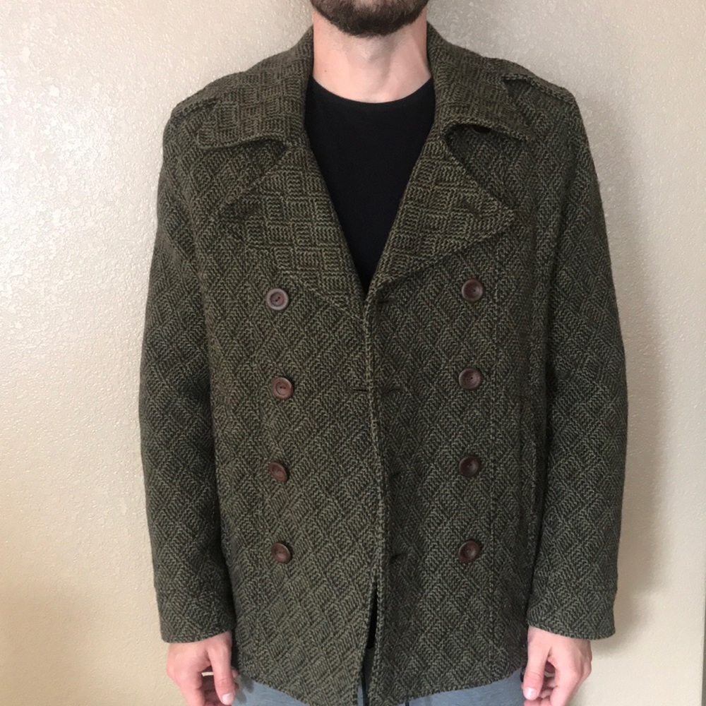 Brown tweed pea coat